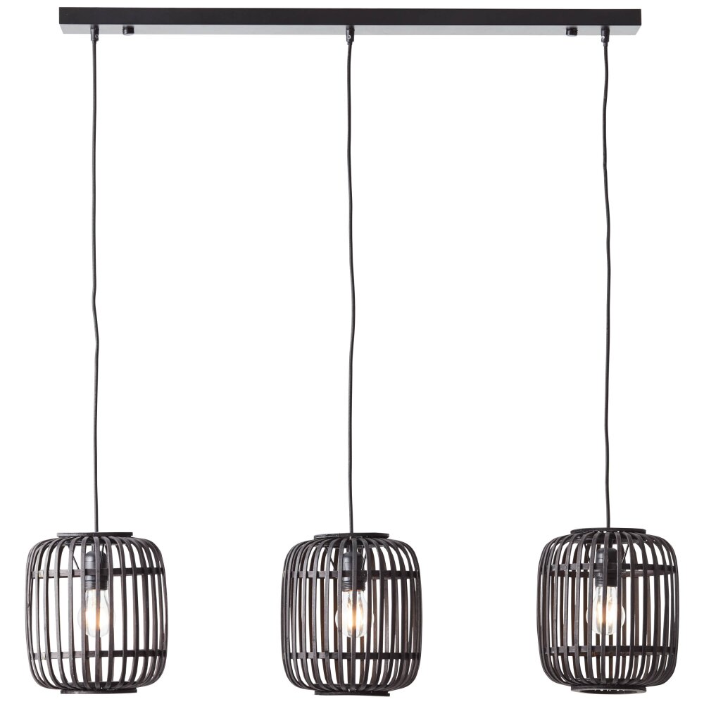 Brilliant Woodrow Lámpara Colgante Madera oscura, Negro, 3 luces main product photo