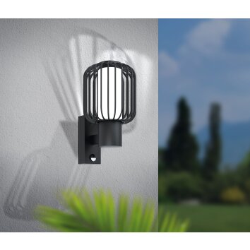 Eglo RAVELLO Aplique para exterior Negro, 1 luz, Sensor de movimiento