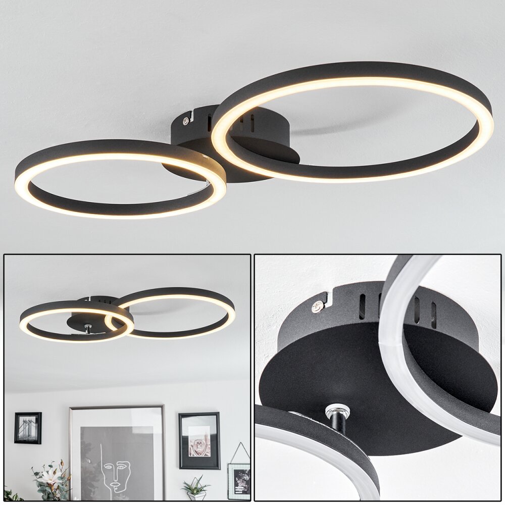Malanje Lámpara de Techo LED Negro, 2 luces main product photo