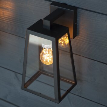 KS Verlichting Luuk Aplique para exterior Negro, 1 luz