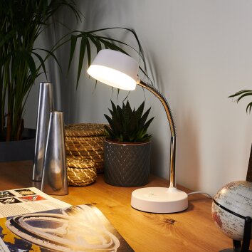 Pineda Lámpara de mesa LED Cromo, Blanca, 1 luz