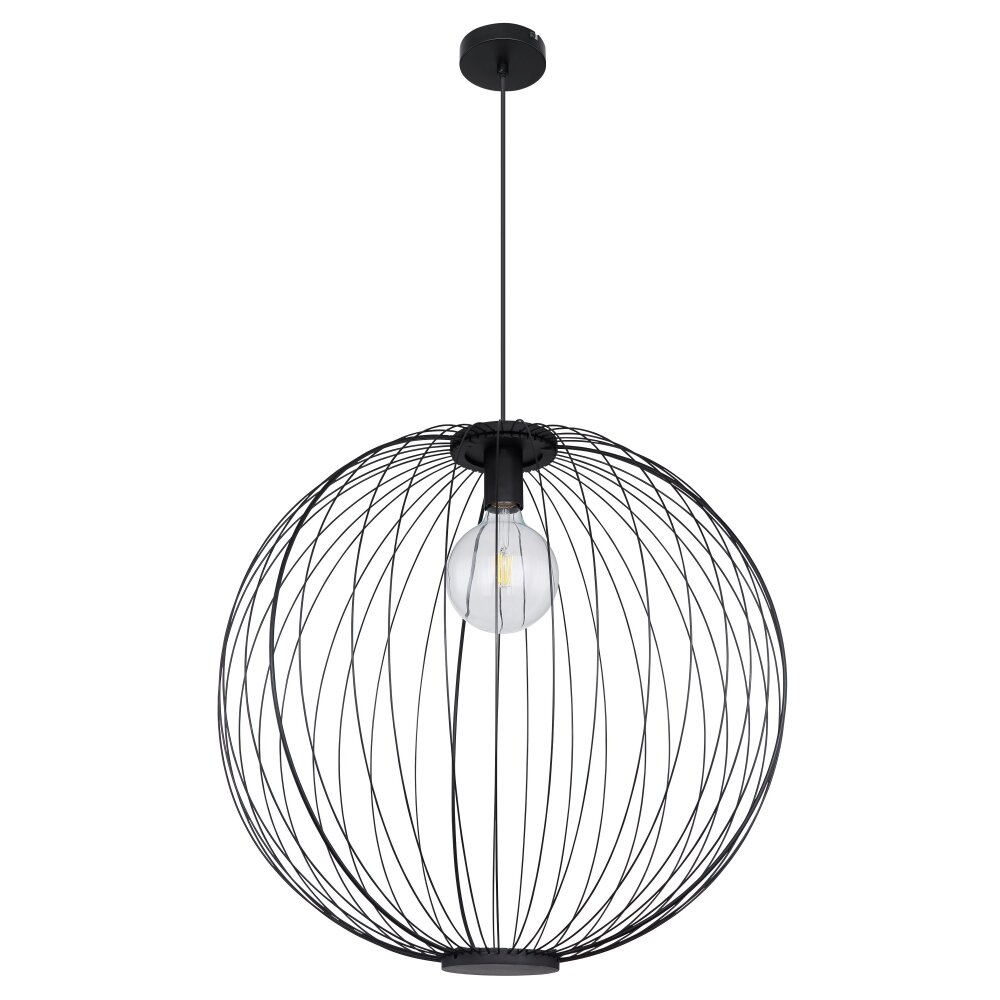 Globo ROZA Lámpara Colgante Negro, 1 luz main product photo