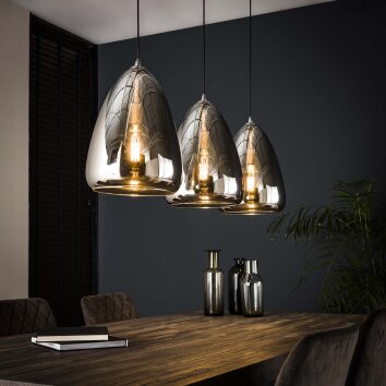 Missirola Lámpara Colgante Plata Antigua, 3 luces