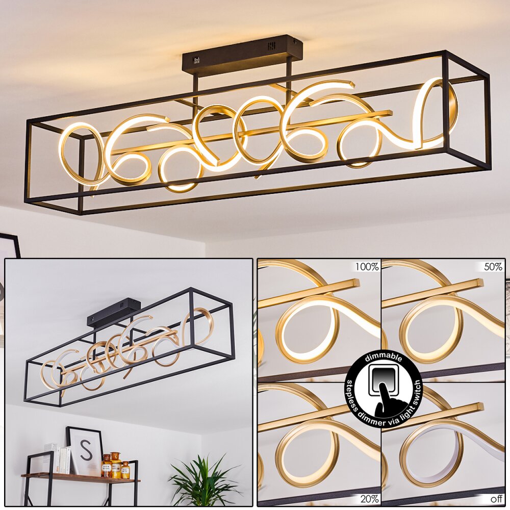 Pericos Lámpara de Techo LED dorado, Negro, 4 luces main product photo