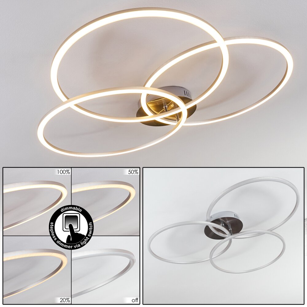 Johsa Lámpara de Techo LED Níquel-mate, Plata, 3 luces main product photo