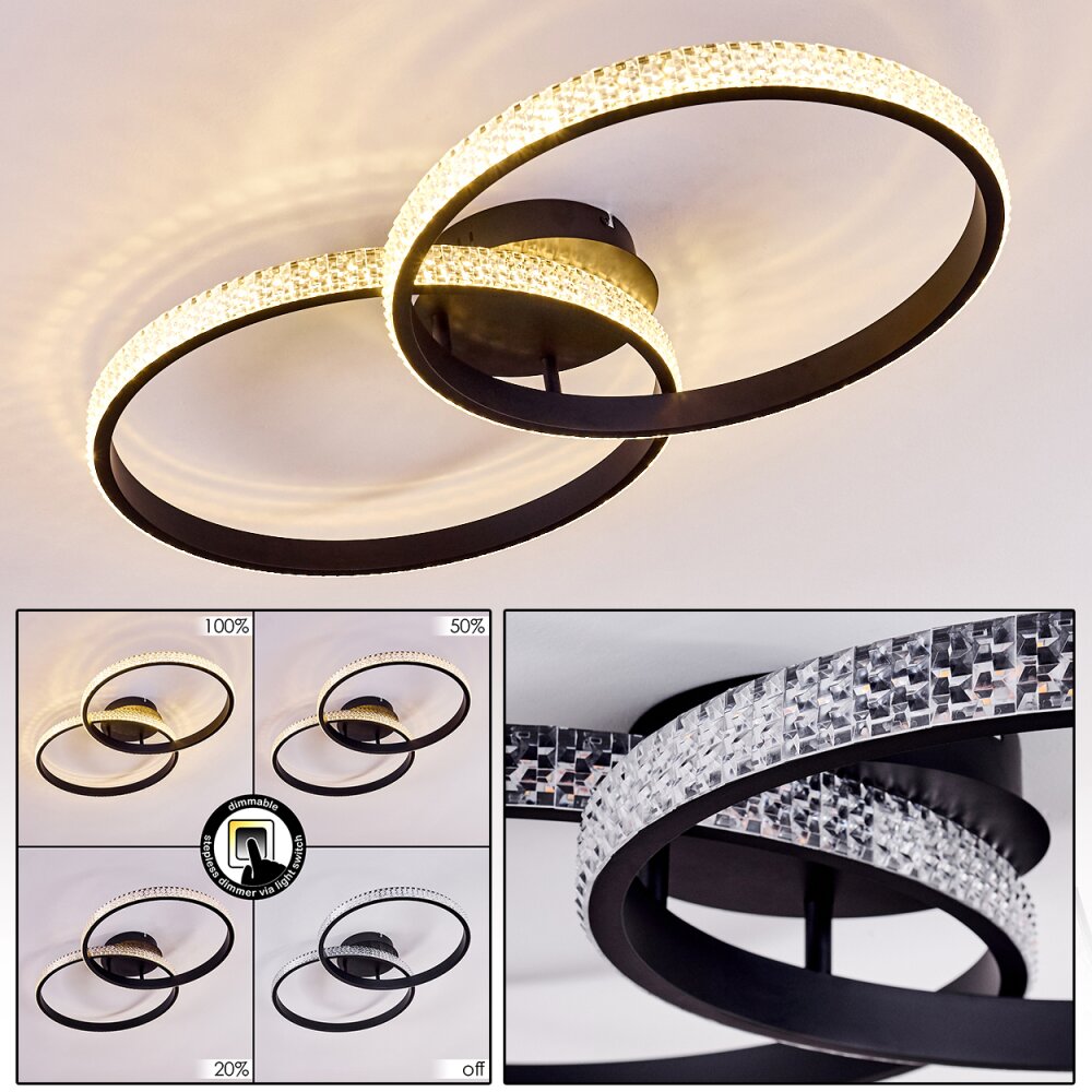 Melosa Lámpara de Techo LED Negro, Blanca, 1 luz main product photo