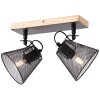 Brilliant Whole Proyector Madera oscura, Negro, 2 luces