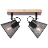 Brilliant Whole Proyector Madera oscura, Negro, 2 luces