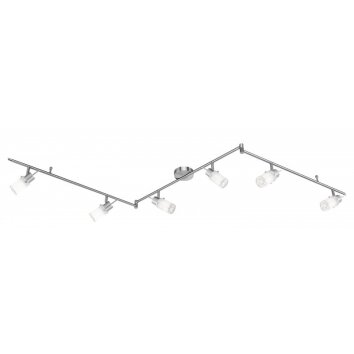 Leuchten-Direkt MAX LED Lámpara de techo Acero inoxidable, 6 luces