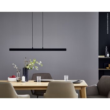 SCHÖNER WOHNEN-Kollektion STRIPE Lámpara Colgante LED Negro, 1 luz