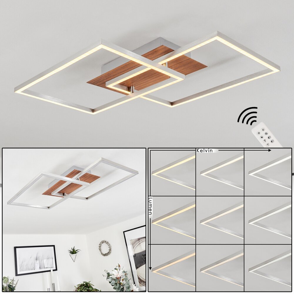 Torres Lámpara de Techo LED Níquel-mate, 2 luces, Mando a distancia main product photo