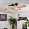 Rodeche Lámpara de Techo LED Madera clara, Negro, 1 luz