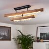 Rodeche Lámpara de Techo LED Madera clara, Negro, 1 luz