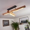 Rodeche Lámpara de Techo LED Madera clara, Negro, 1 luz