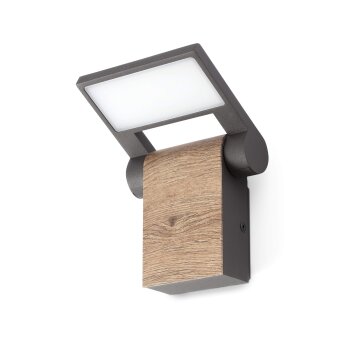 Faro Barcelona Holz Aplique para exterior LED Gris, 1 luz