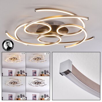 Cojcam Lámpara de Techo LED Níquel-mate, 3 luces