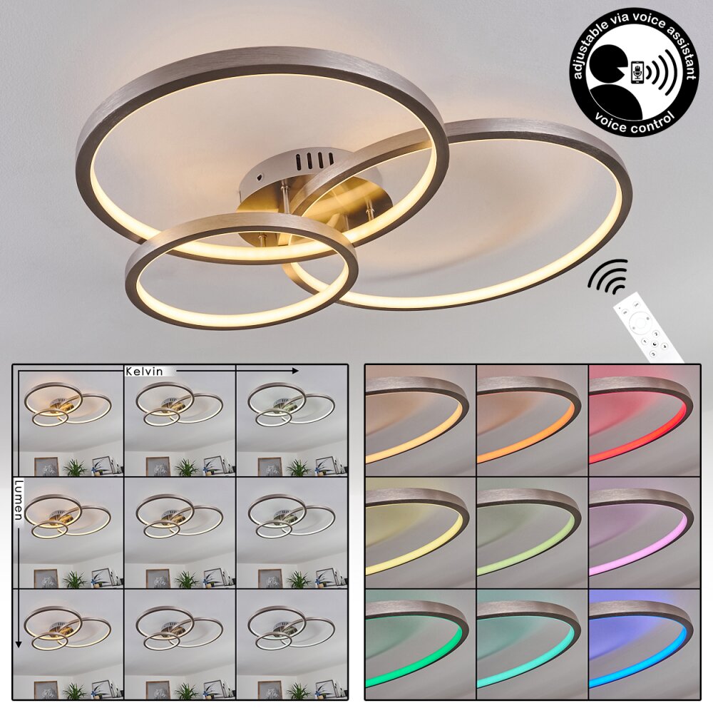 Moemoto Lámpara de Techo LED Níquel-mate, 1 luz, Mando a distancia main product photo