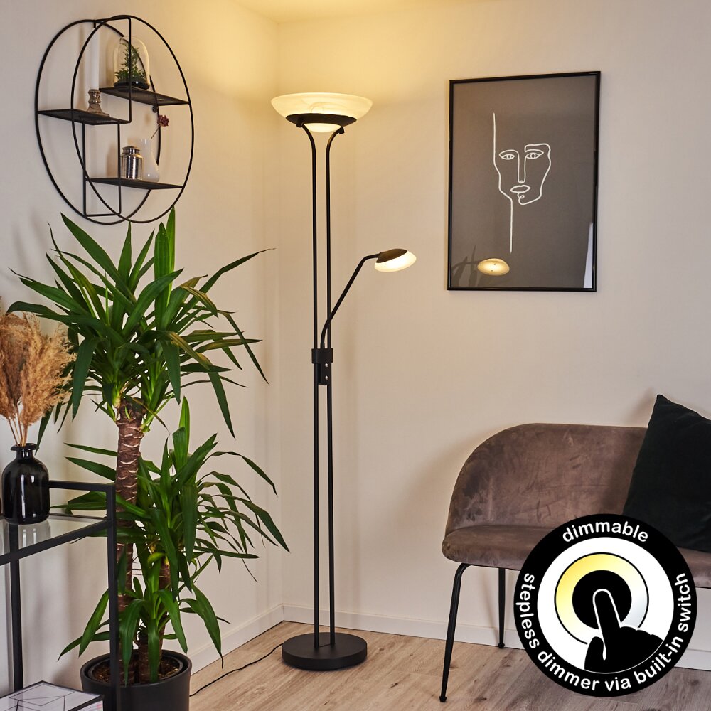 Mairoa Lámpara de Pie LED Negro, 2 luces main product photo