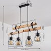 Gondo Lámpara Colgante Madera oscura, Negro, 4 luces