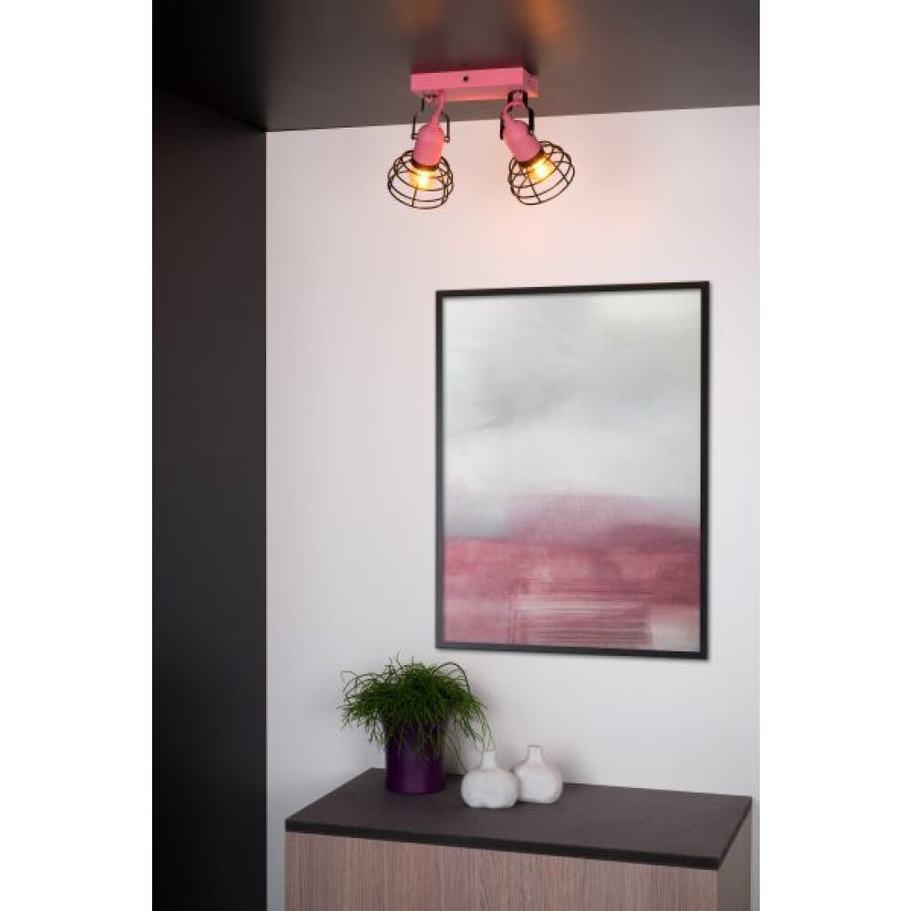 Lucide Pola Lámpara de Techo Rosa, Negro, 2 luces main product photo
