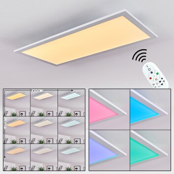 Gallitos Lámpara de Techo LED Blanca, 1 luz, Mando a distancia, Cambia de color