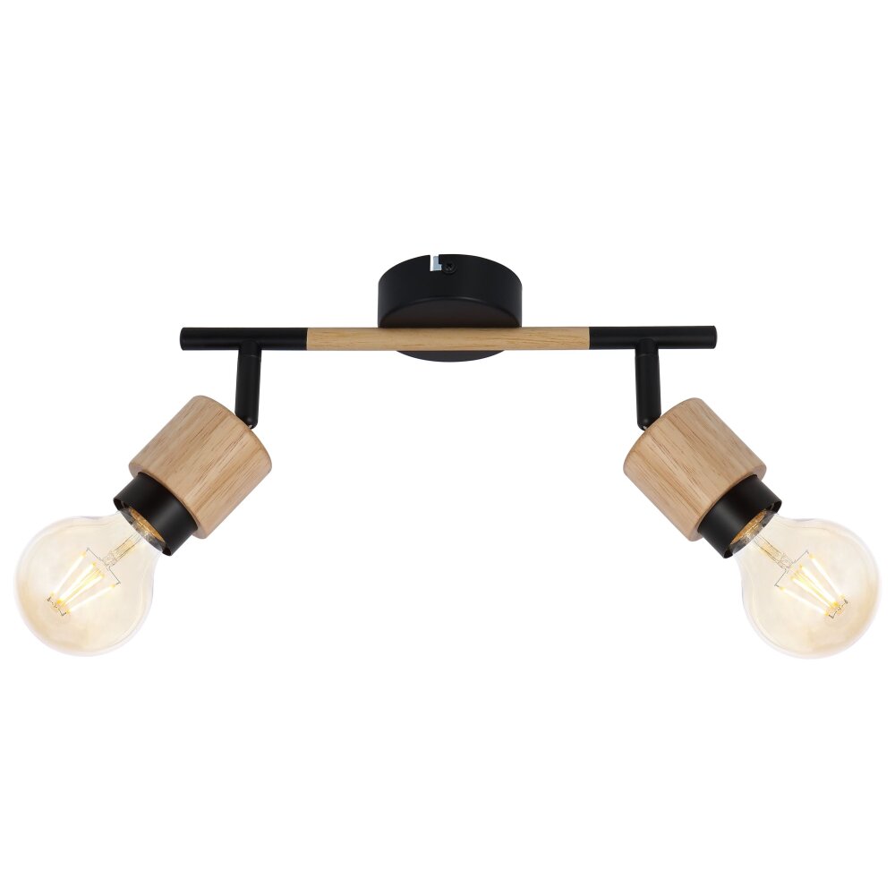 Globo JORNA Proyector Madera clara, Negro, 2 luces main product photo