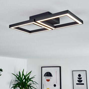 Cavareno Lámpara de Techo LED Negro, 1 luz