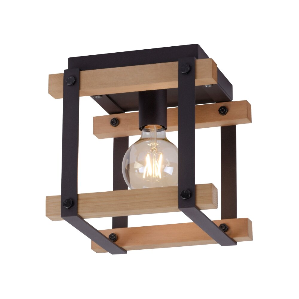 Leuchten Direkt EDITH Lámpara de Techo Madera clara, Negro, 1 luz main product photo