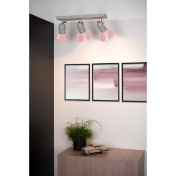 Lucide PICTO Lámpara de Techo Gris, Rosa, 3 luces