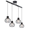 Globo CLASTRA Lámpara de Techo Negro, 4 luces