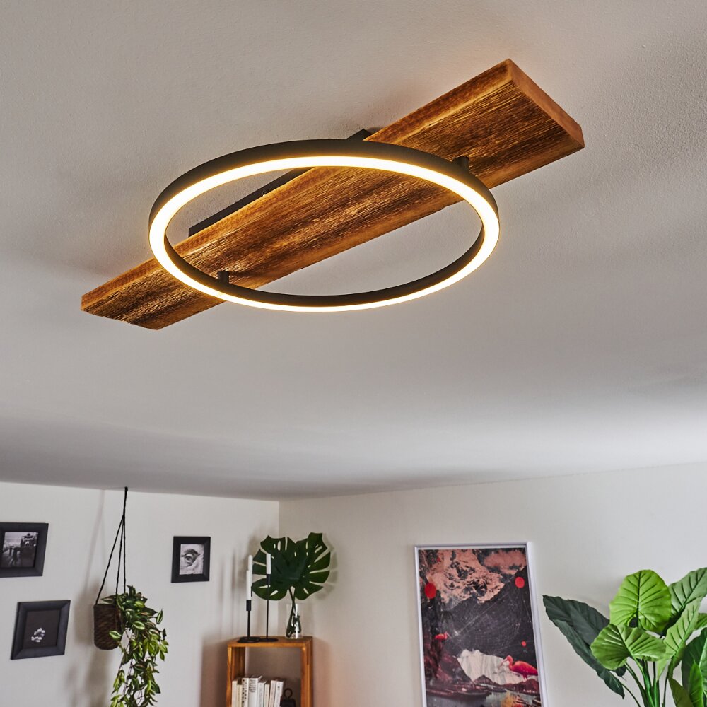 Pompu Lámpara de Techo LED Madera oscura, Negro, 1 luz main product photo