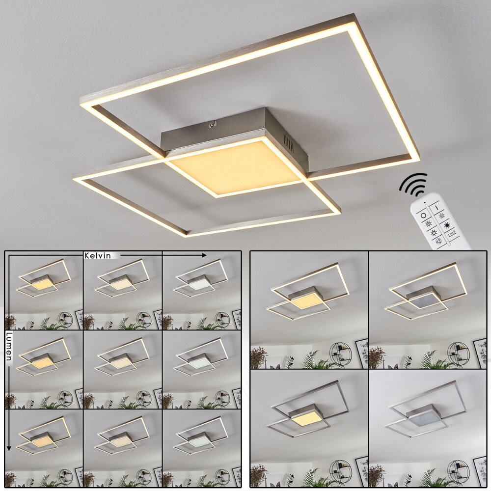 Torresella Lámpara de Techo LED Níquel-mate, 2 luces, Mando a distancia main product photo