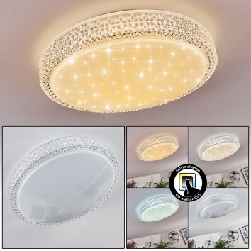 Suno Lámpara de Techo LED Transparente, claro, Blanca, 1 luz