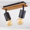 Raccuia Lámpara de Techo Madera oscura, Negro, 2 luces