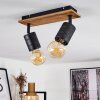 Raccuia Lámpara de Techo Madera oscura, Negro, 2 luces
