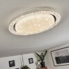 Laganadi Lámpara de Techo LED Cromo, 1 luz, Mando a distancia, Cambia de color