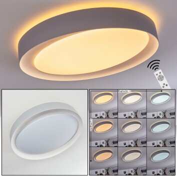 Beade Lámpara de Techo LED Gris, Blanca, 1 luz, Mando a distancia, Cambia de color