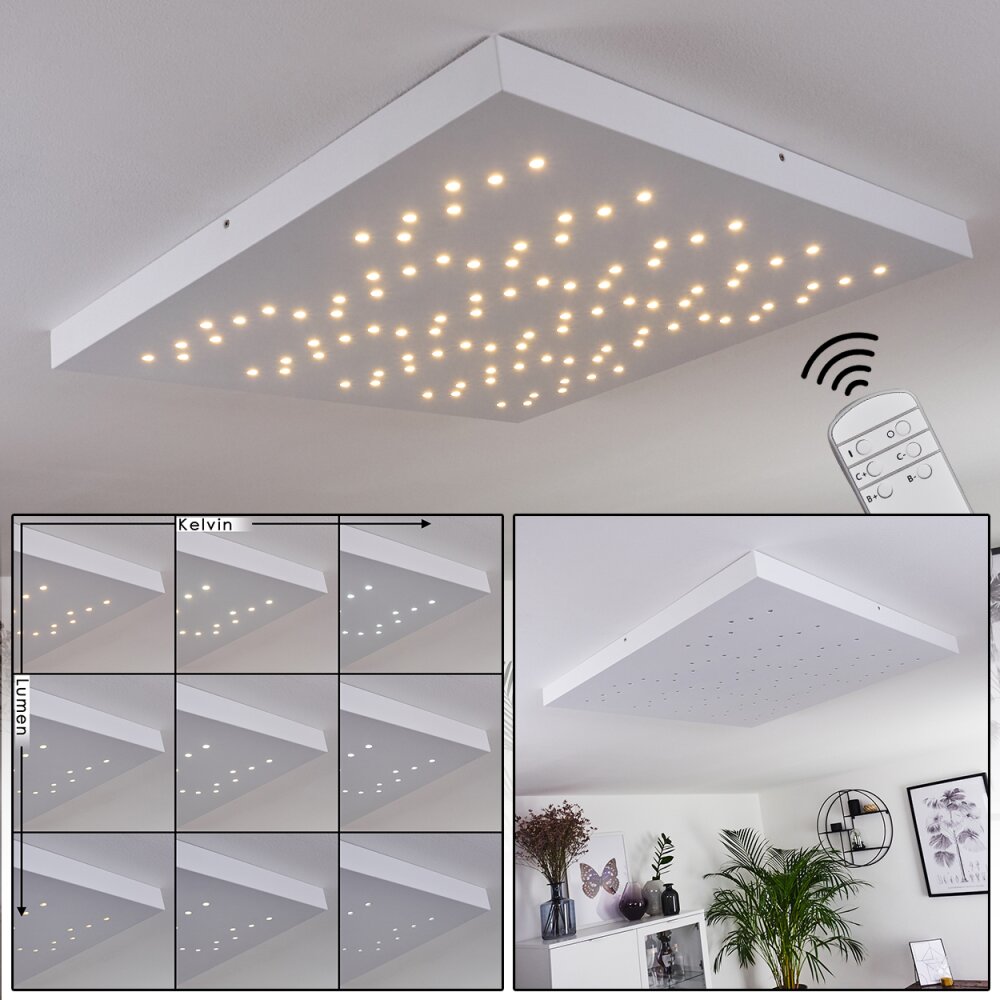 Cetara Lámpara de Techo LED Gris, 1 luz, Mando a distancia, Cambia de color main product photo
