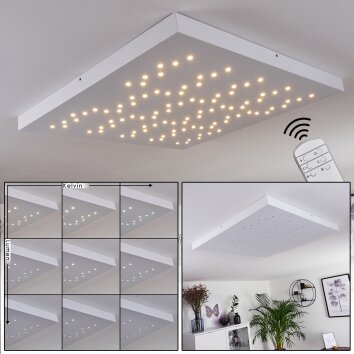 Cetara Lámpara de Techo LED Gris, 1 luz, Mando a distancia, Cambia de color