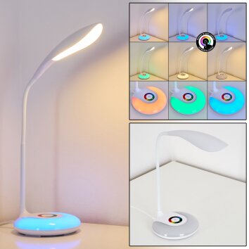 Paphos Lámpara de mesa LED Blanca, 1 luz, Cambia de color