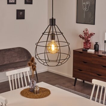 Alafe Lámpara Colgante Negro, 1 luz