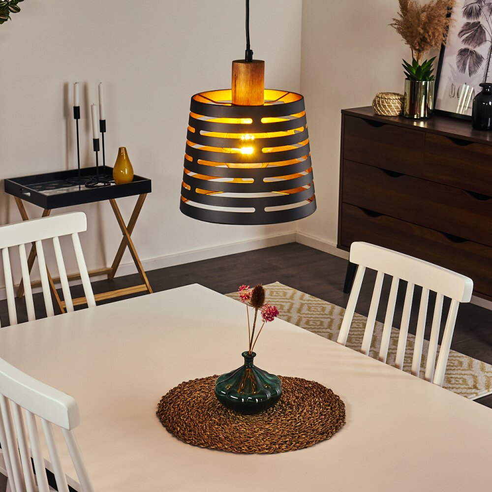 Strathmore Lámpara Colgante Madera oscura, Negro, 1 luz main product photo