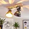 Tina Lámpara de Techo Madera oscura, Negro, 2 luces