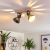 Tina Lámpara de Techo Madera oscura, Negro, 2 luces