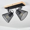 Panaguá Lámpara de Techo Madera clara, Negro, 2 luces