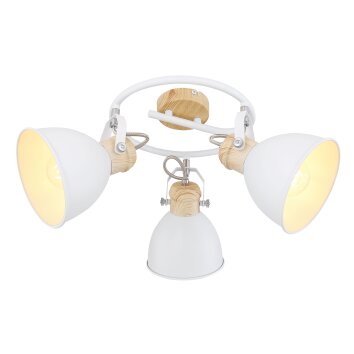 Globo WIHO Proyector Madera oscura, Blanca, 3 luces