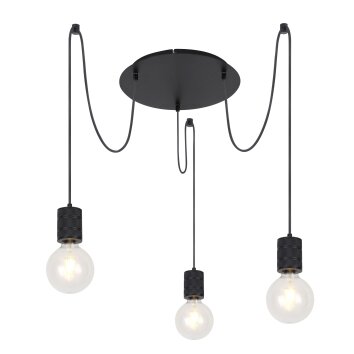 Globo HERMINE Lámpara Colgante Negro, 3 luces