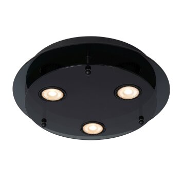 Lucide OKNO Lámpara de Techo Negro, 3 luces