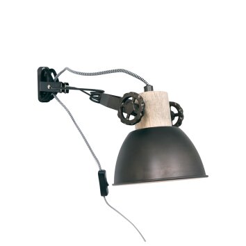 Steinhauer Gearwood Aplique Antracita, 1 luz