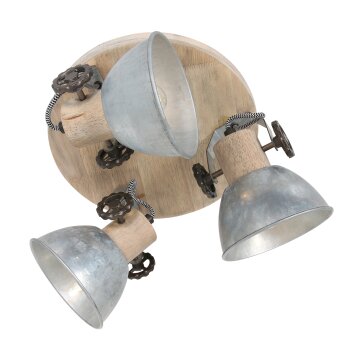 Steinhauer Gearwood Lámpara de Techo Marrón, Níquel-mate, 3 luces